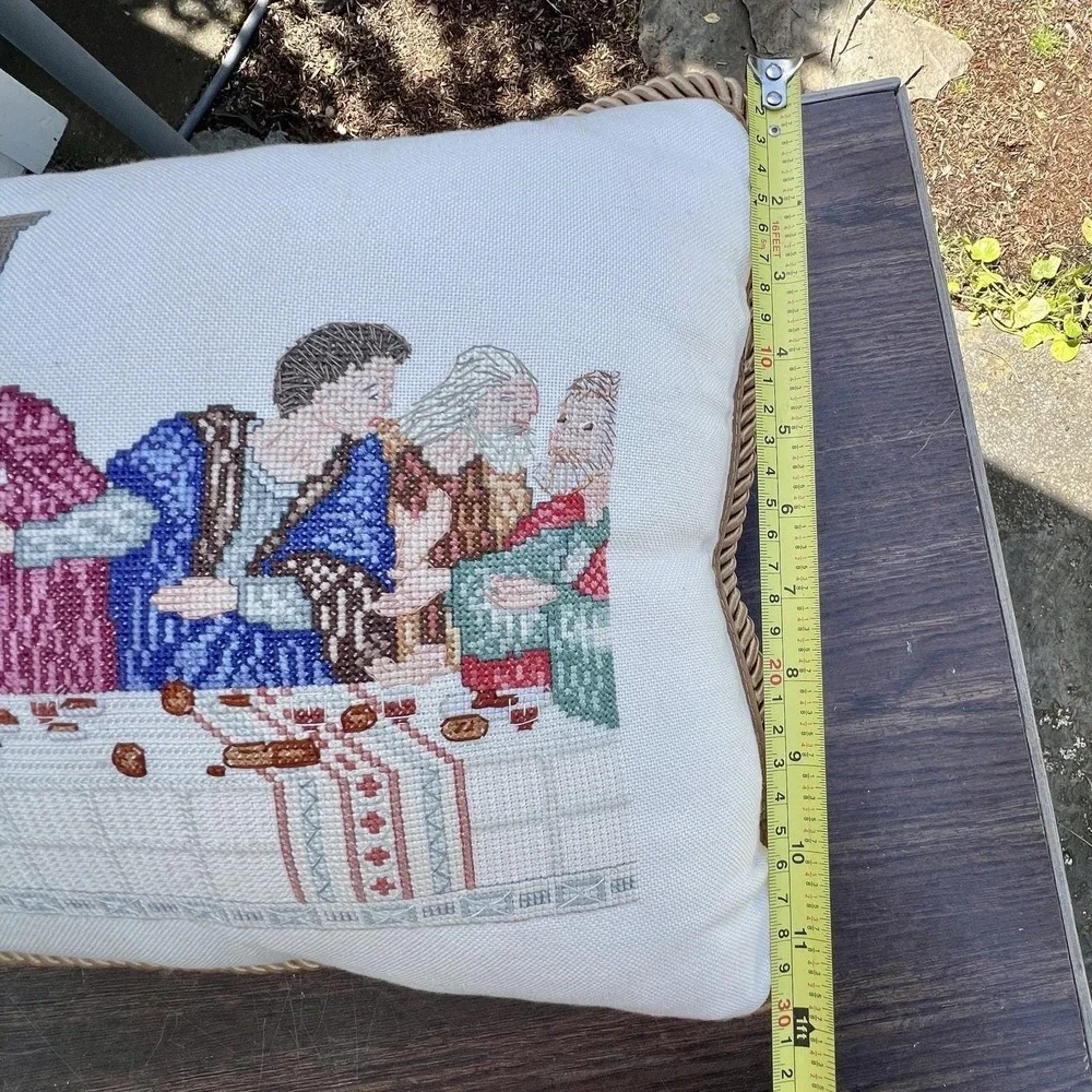 Janlynn The Last Supper Counted Cross Stitch Completed Sewn Pillow 22